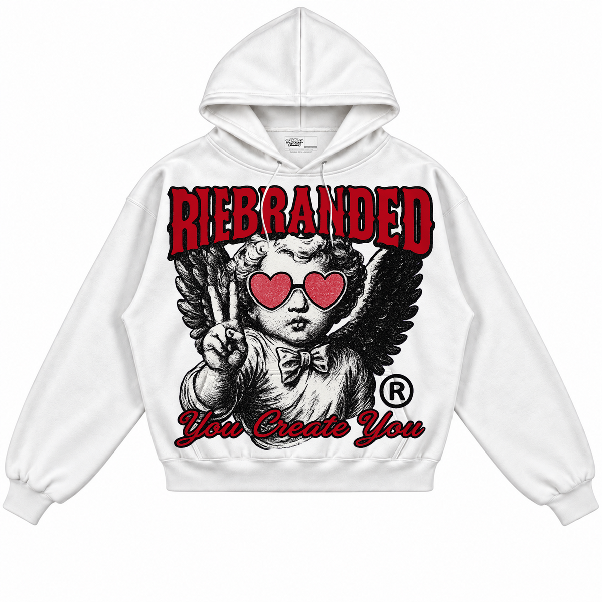 Rebranded Studios apparel — front without sneakers