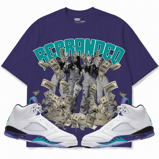 Rebranded Studios apparel — front styled with matching sneakers