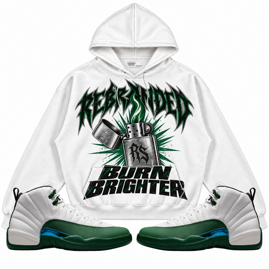 Rebranded Studios apparel — front styled with matching sneakers