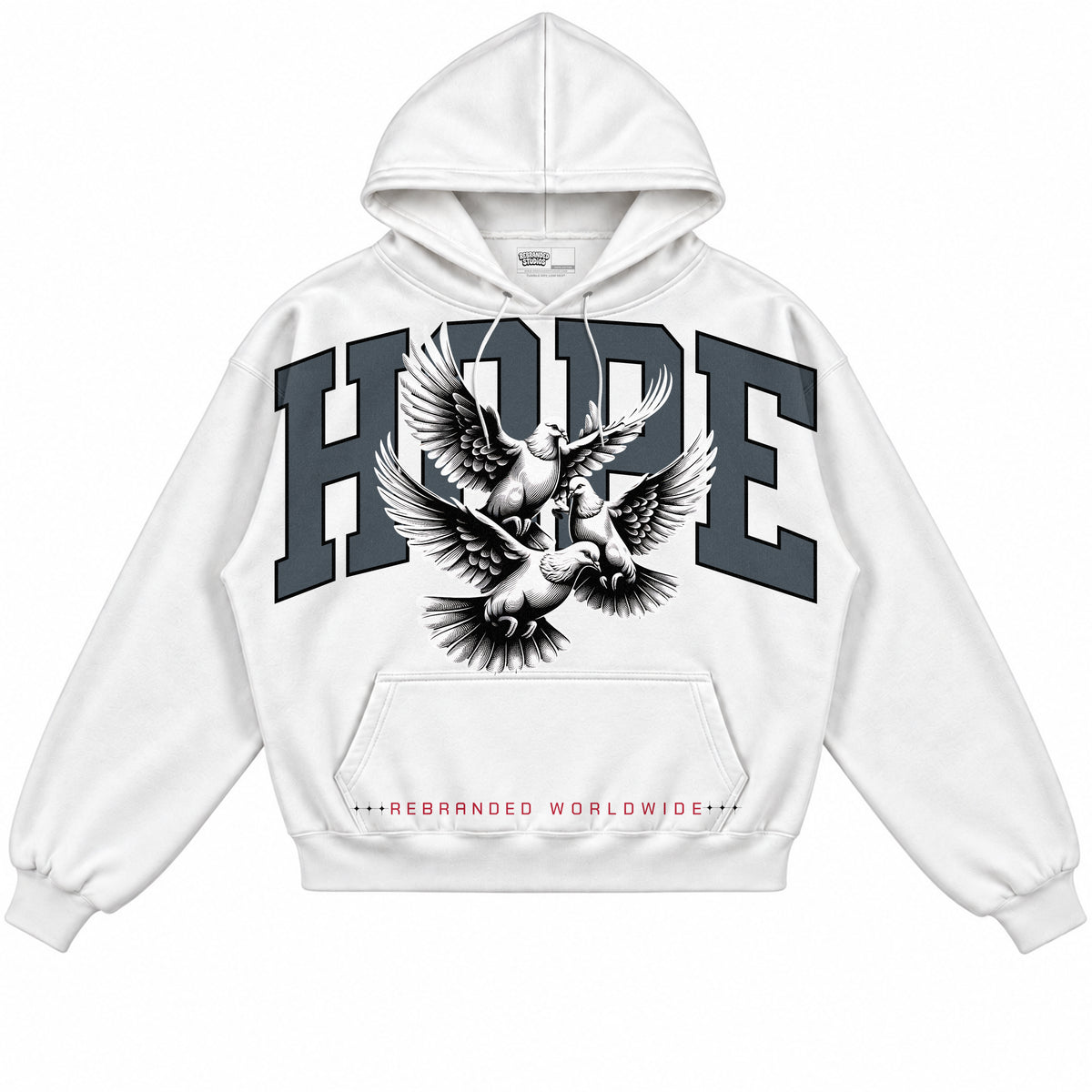 Rebranded Studios apparel — front without sneakers