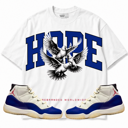 Rebranded Studios apparel — front styled with matching sneakers