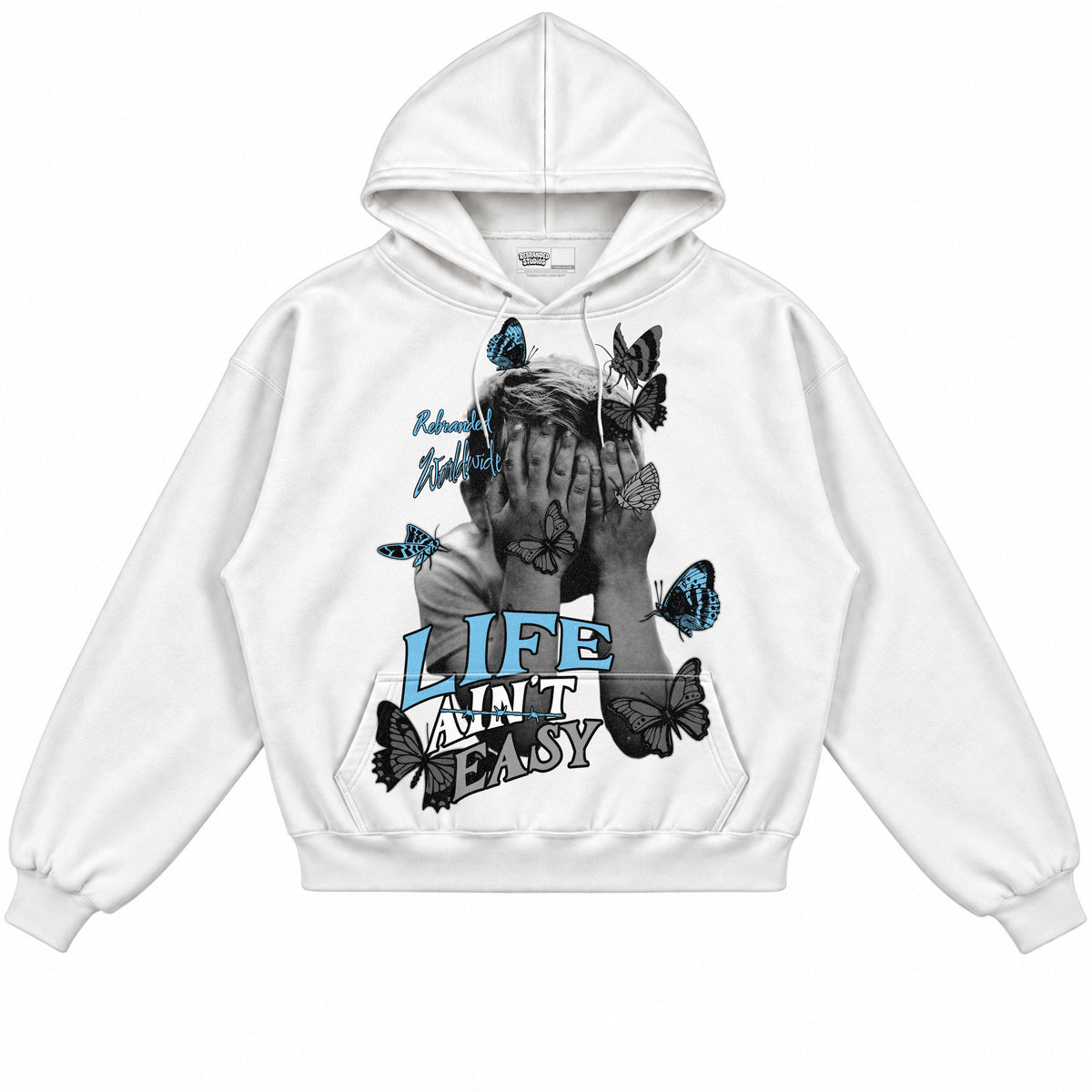 Rebranded Studios apparel — front without sneakers
