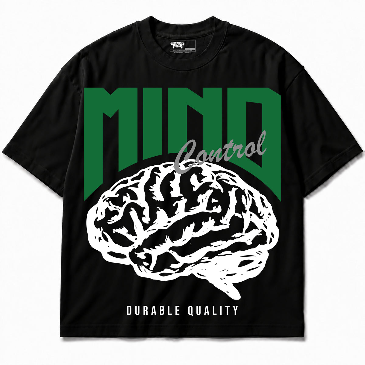Rebranded Studios apparel — front without sneakers