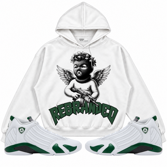 Rebranded Studios apparel — front styled with matching sneakers