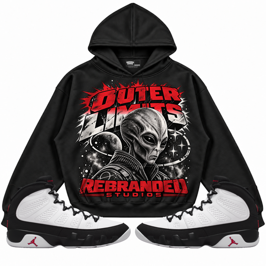 Rebranded Studios apparel — front styled with matching sneakers