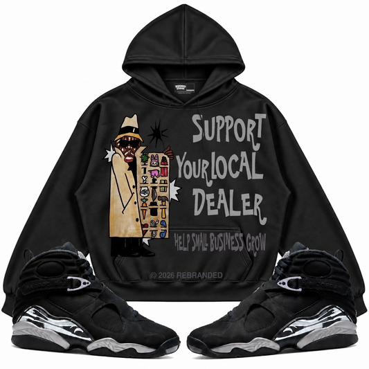Rebranded Studios apparel — front styled with matching sneakers