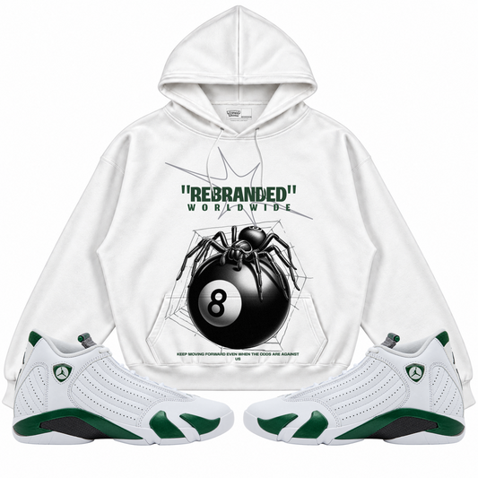 Rebranded Studios apparel — front styled with matching sneakers
