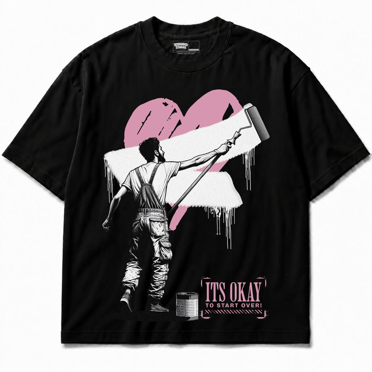 Rebranded Studios apparel — front without sneakers