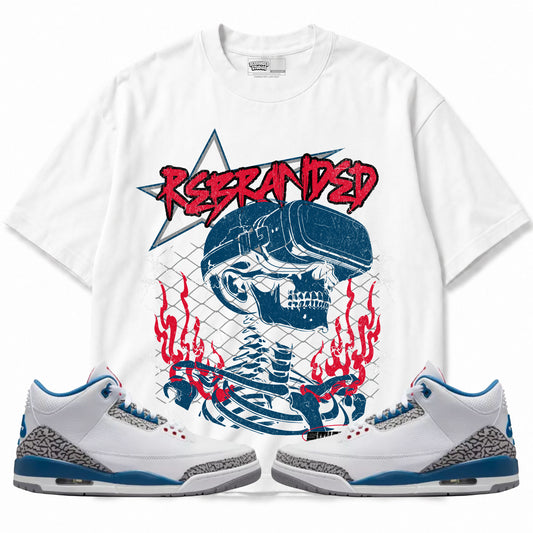 Rebranded Studios apparel — front styled with matching sneakers