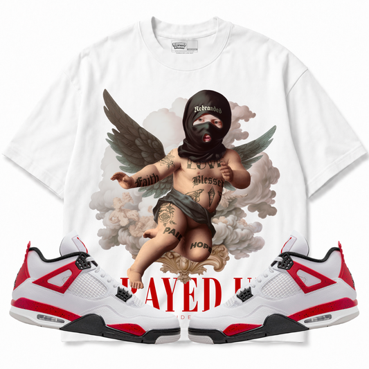 Rebranded Studios apparel — front styled with matching sneakers