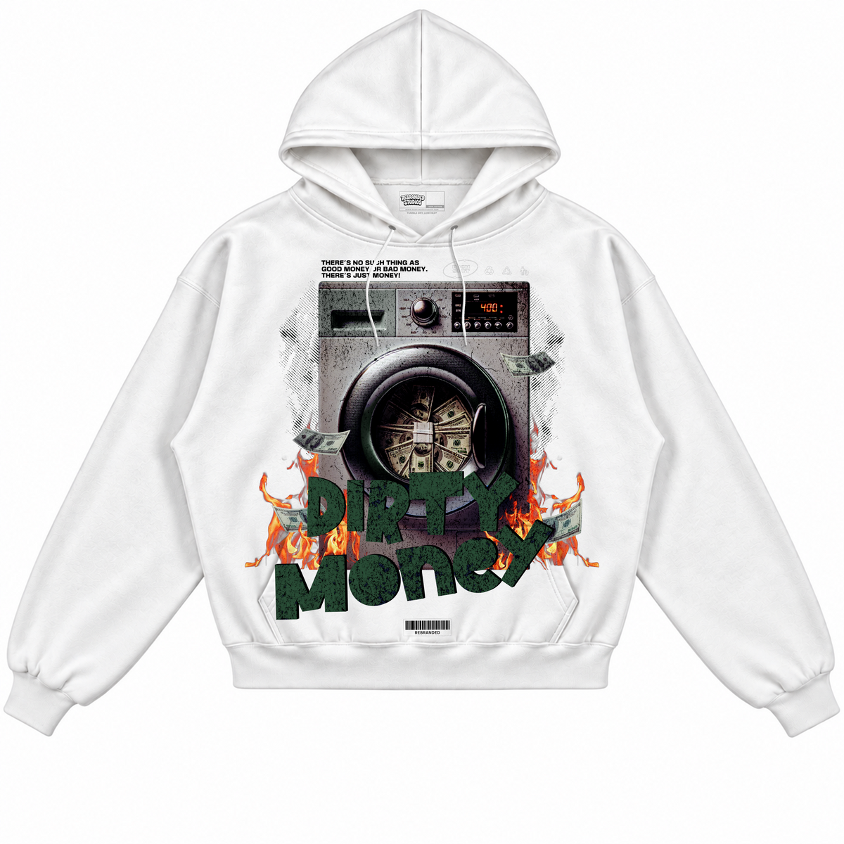 Rebranded Studios apparel — front without sneakers