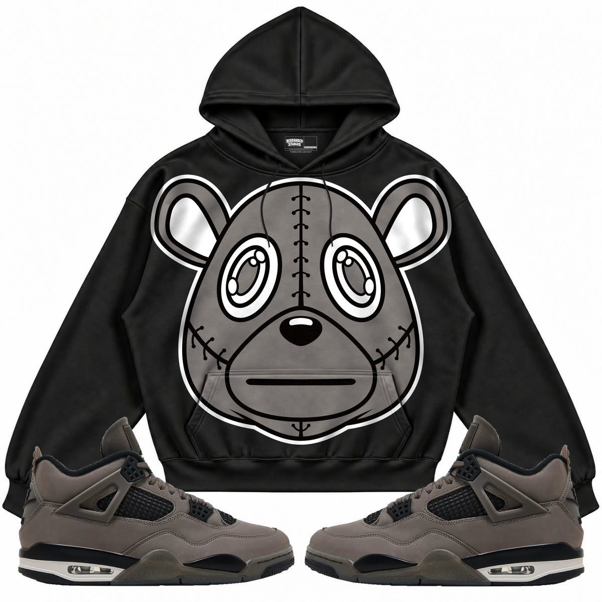 Rebranded Studios apparel — front styled with matching sneakers