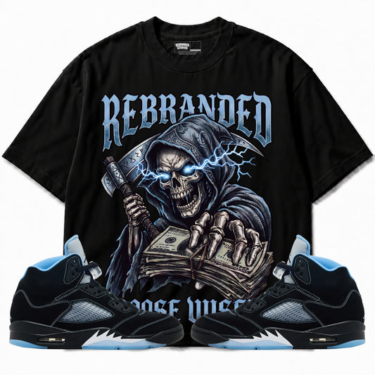 Rebranded Studios apparel — front styled with matching sneakers