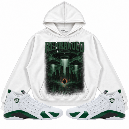 Rebranded Studios apparel — front styled with matching sneakers