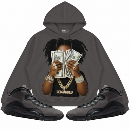 Rebranded Studios apparel — front styled with matching sneakers