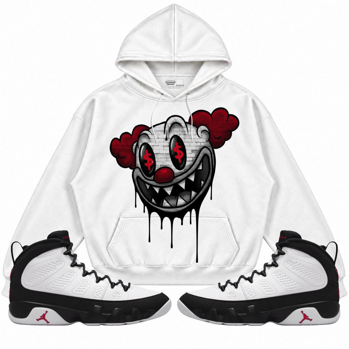 Rebranded Studios apparel — front styled with matching sneakers