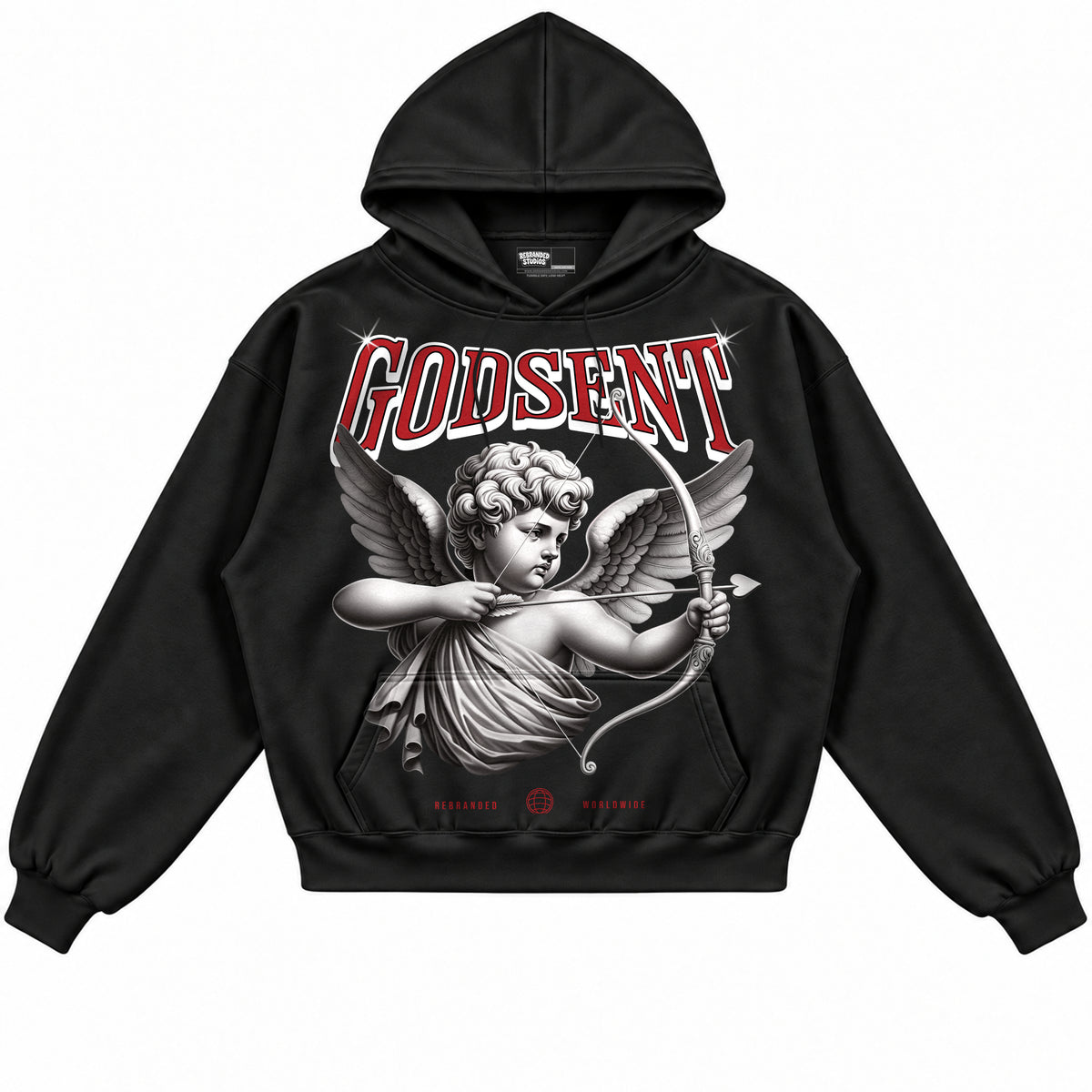 Rebranded Studios apparel — front without sneakers