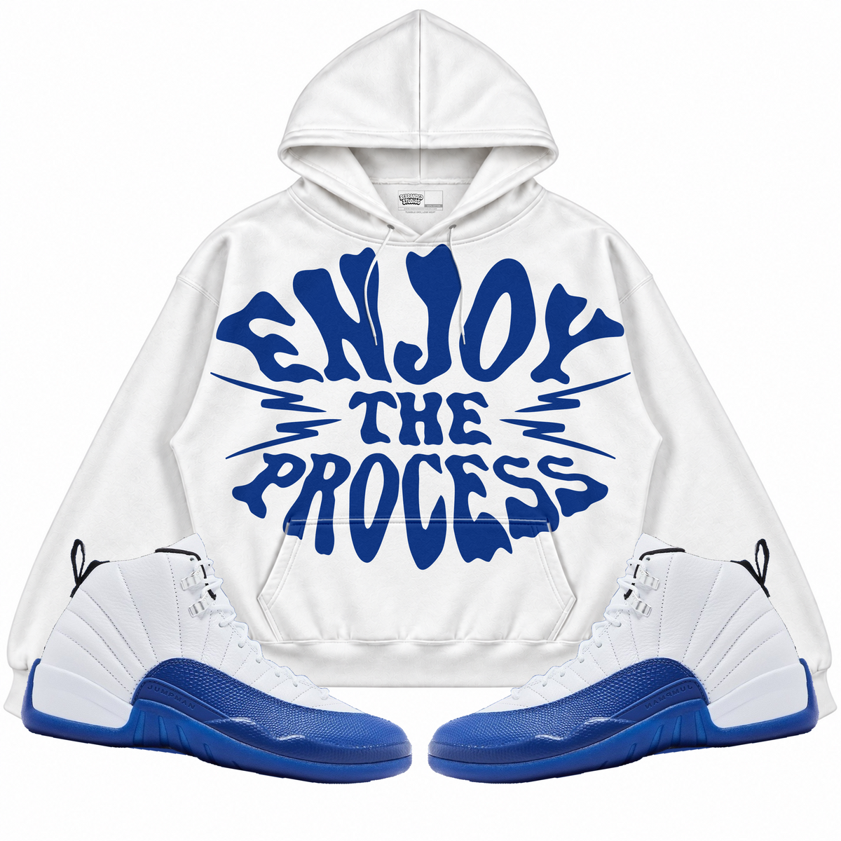 Rebranded Studios apparel — front styled with matching sneakers