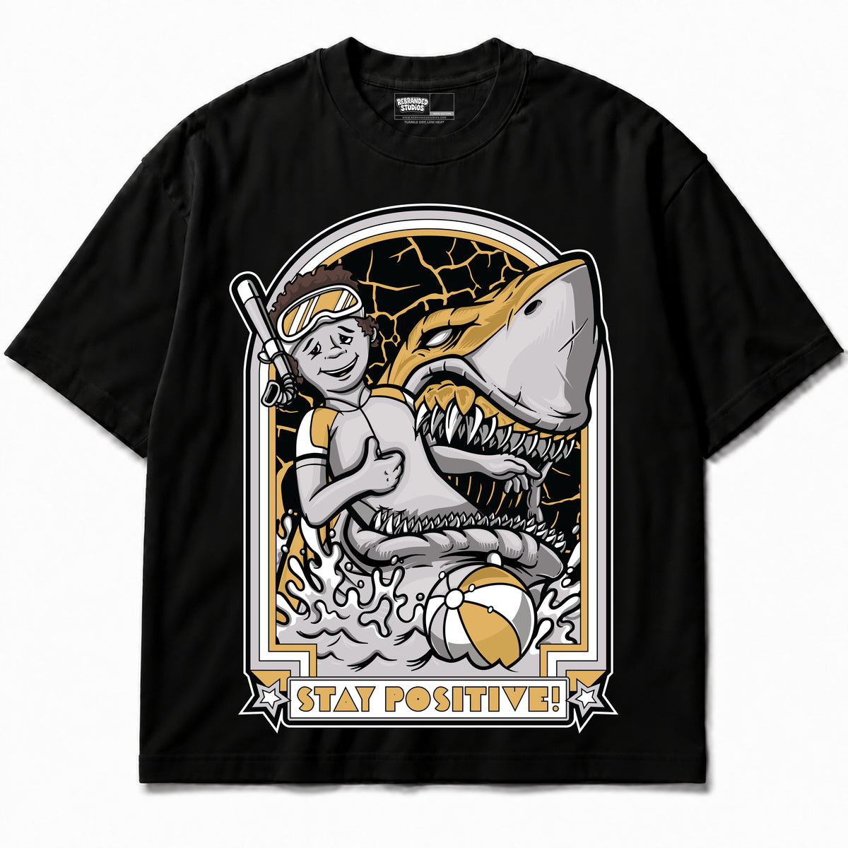 Rebranded Studios apparel — front without sneakers