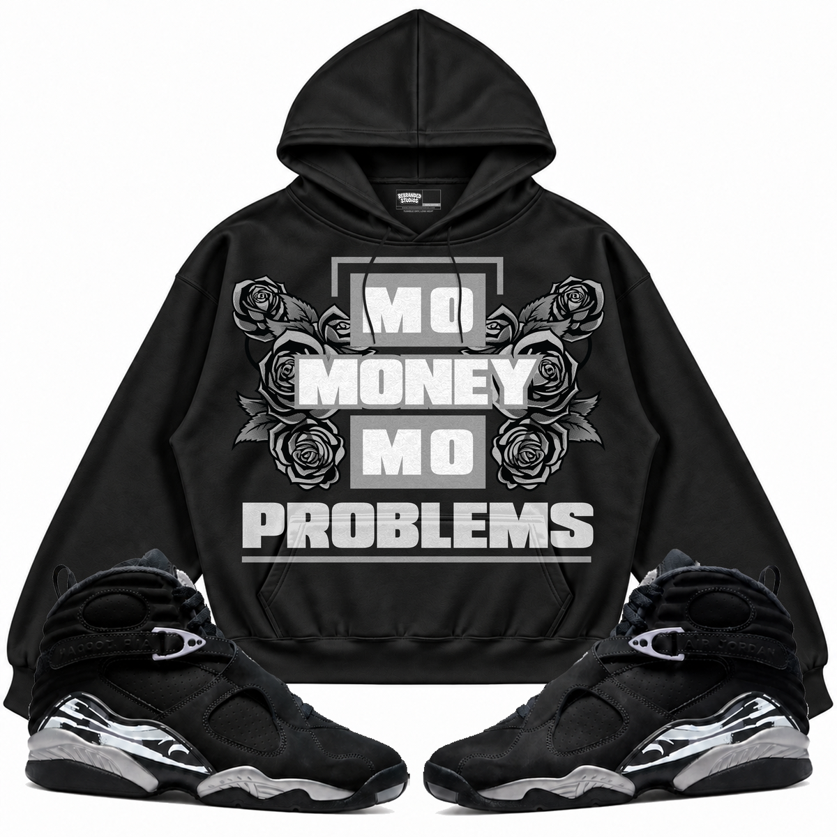 Rebranded Studios apparel — front styled with matching sneakers