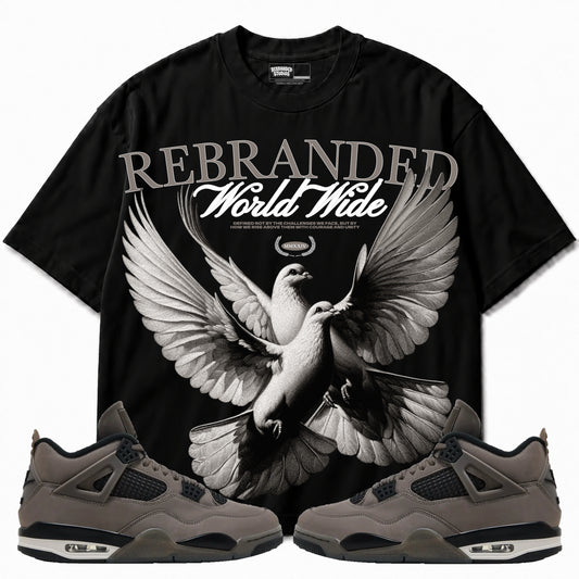 Rebranded Studios apparel — front styled with matching sneakers