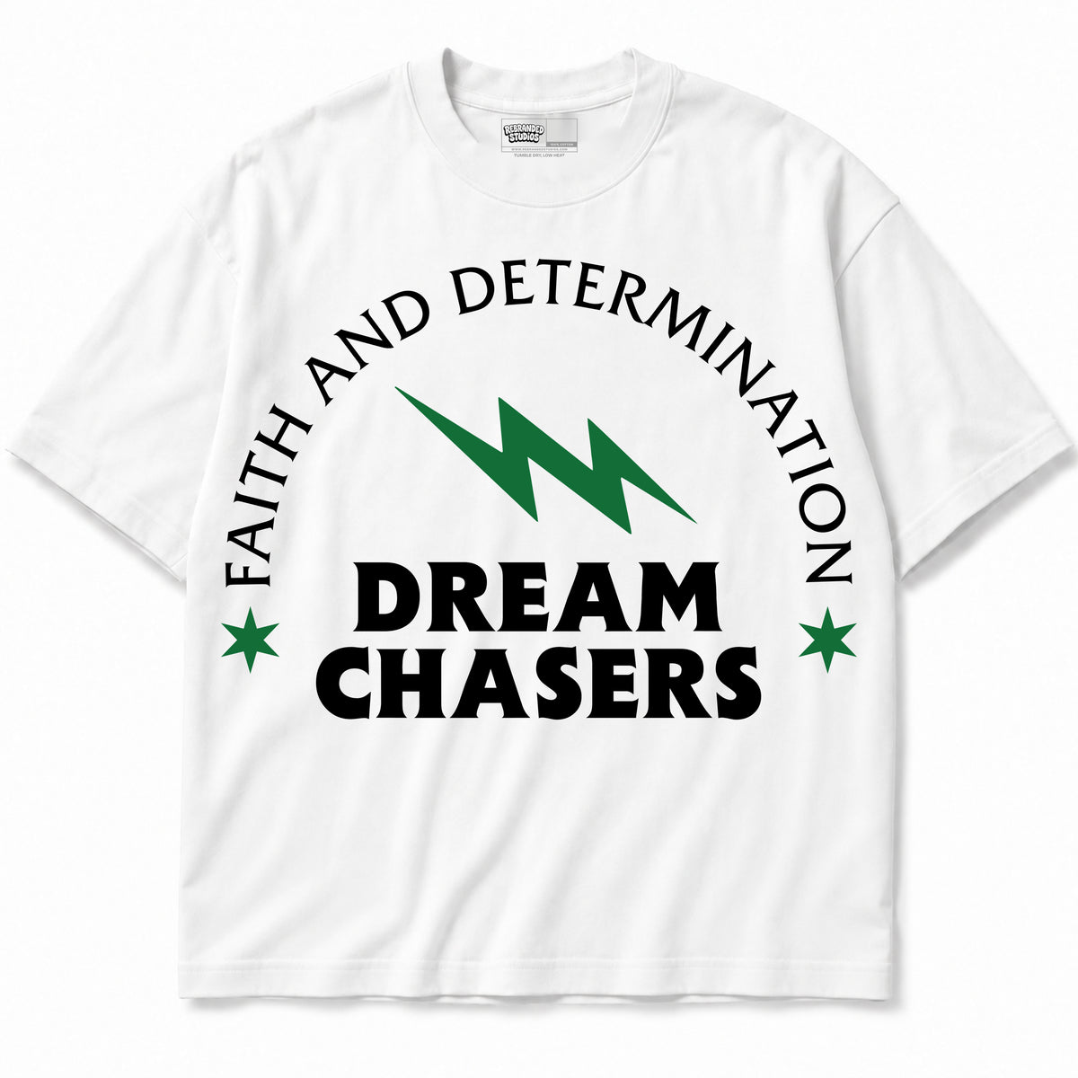 Rebranded Studios apparel — front without sneakers