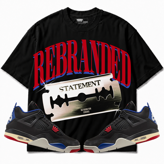 Rebranded Studios apparel — front styled with matching sneakers