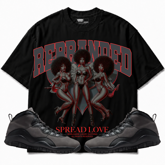 Rebranded Studios apparel — front styled with matching sneakers