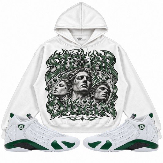 Rebranded Studios apparel — front styled with matching sneakers