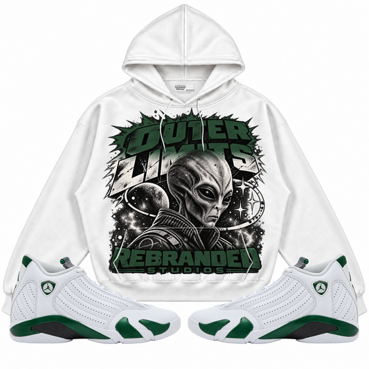 Rebranded Studios apparel — front styled with matching sneakers