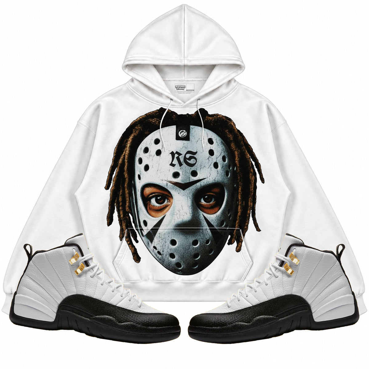 Rebranded Studios apparel — front styled with matching sneakers