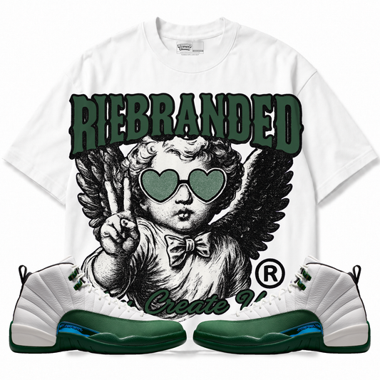 Rebranded Studios apparel — front styled with matching sneakers