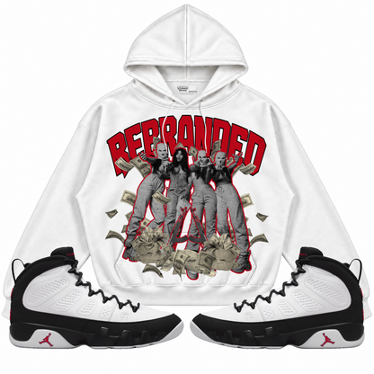 Rebranded Studios apparel — front styled with matching sneakers