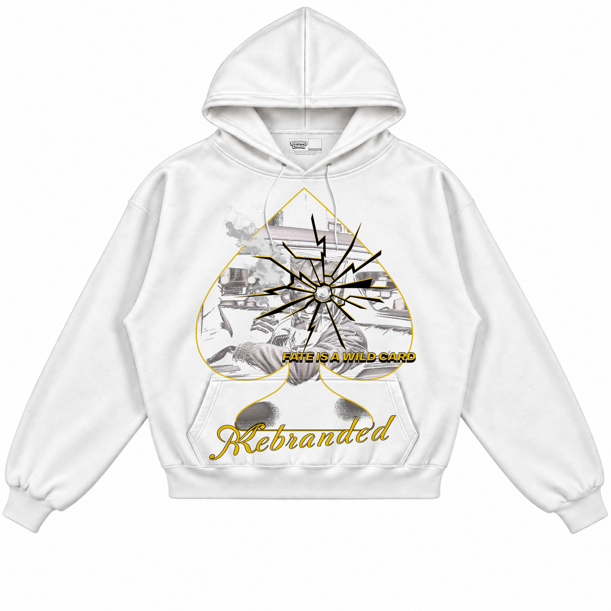 Rebranded Studios apparel — front without sneakers