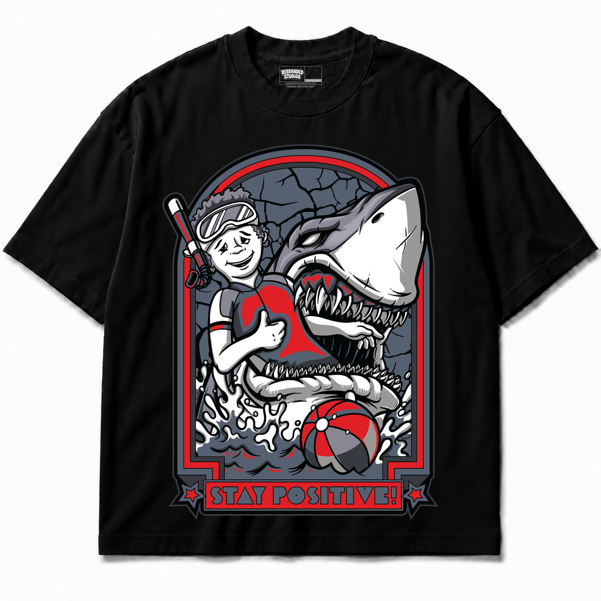 Rebranded Studios apparel — front without sneakers