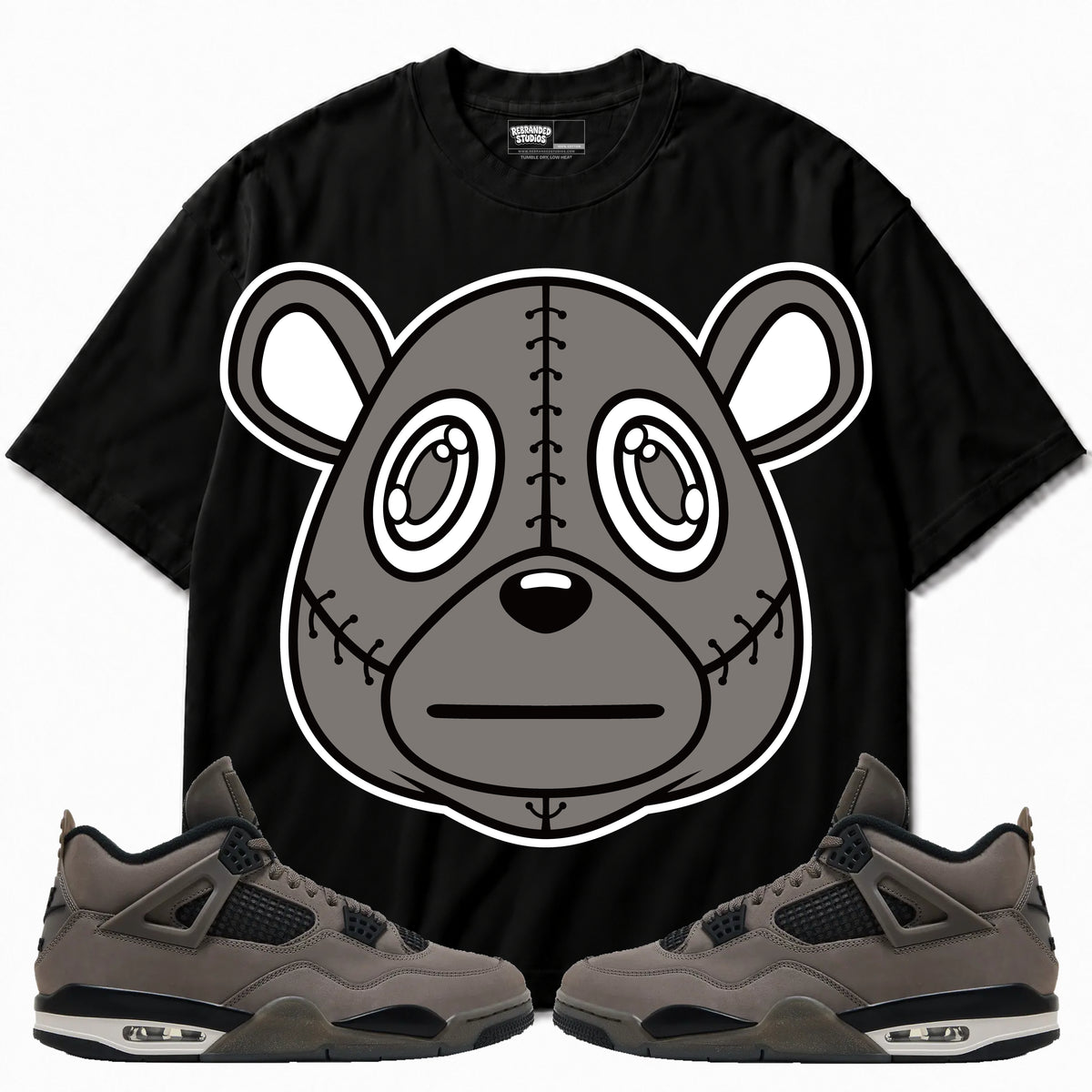 Rebranded Studios apparel — front styled with matching sneakers