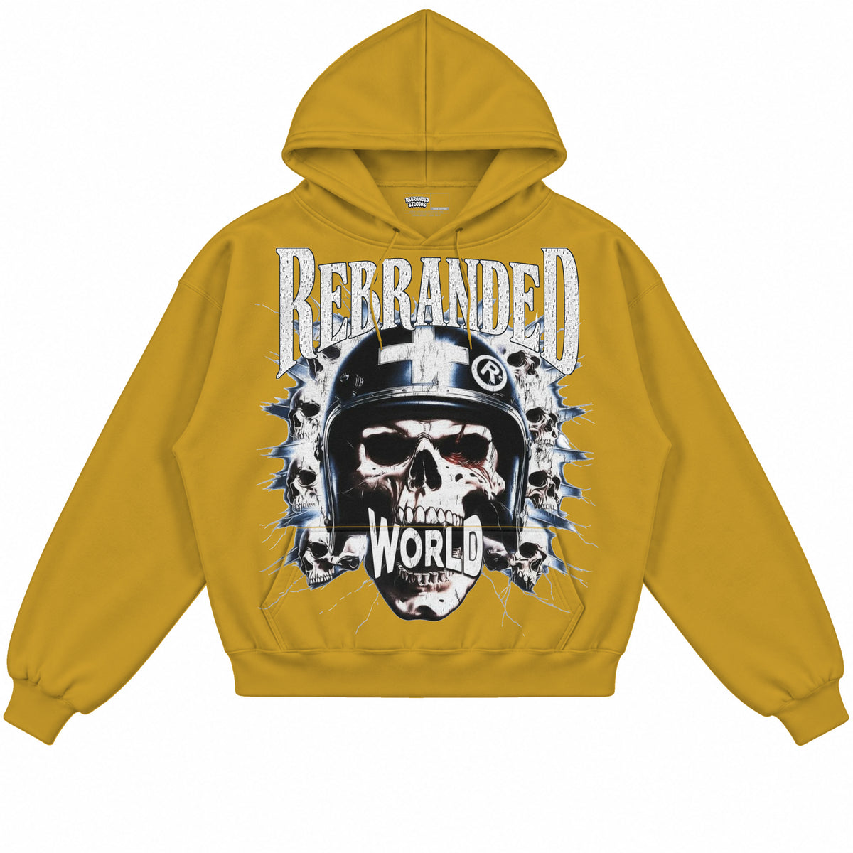 Rebranded Studios apparel — front without sneakers