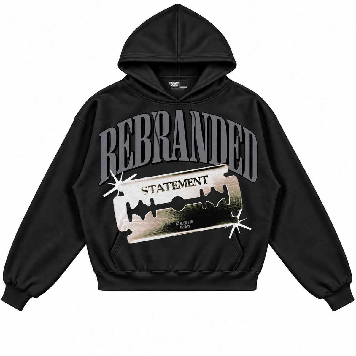 Rebranded Studios apparel — front without sneakers