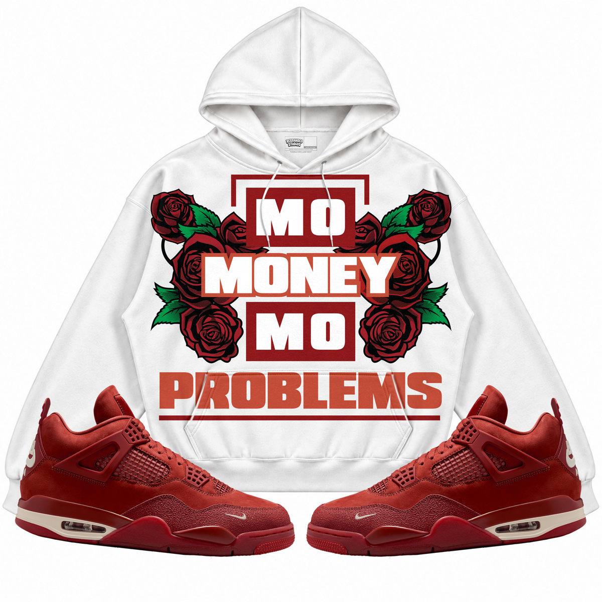 Rebranded Studios apparel — front styled with matching sneakers