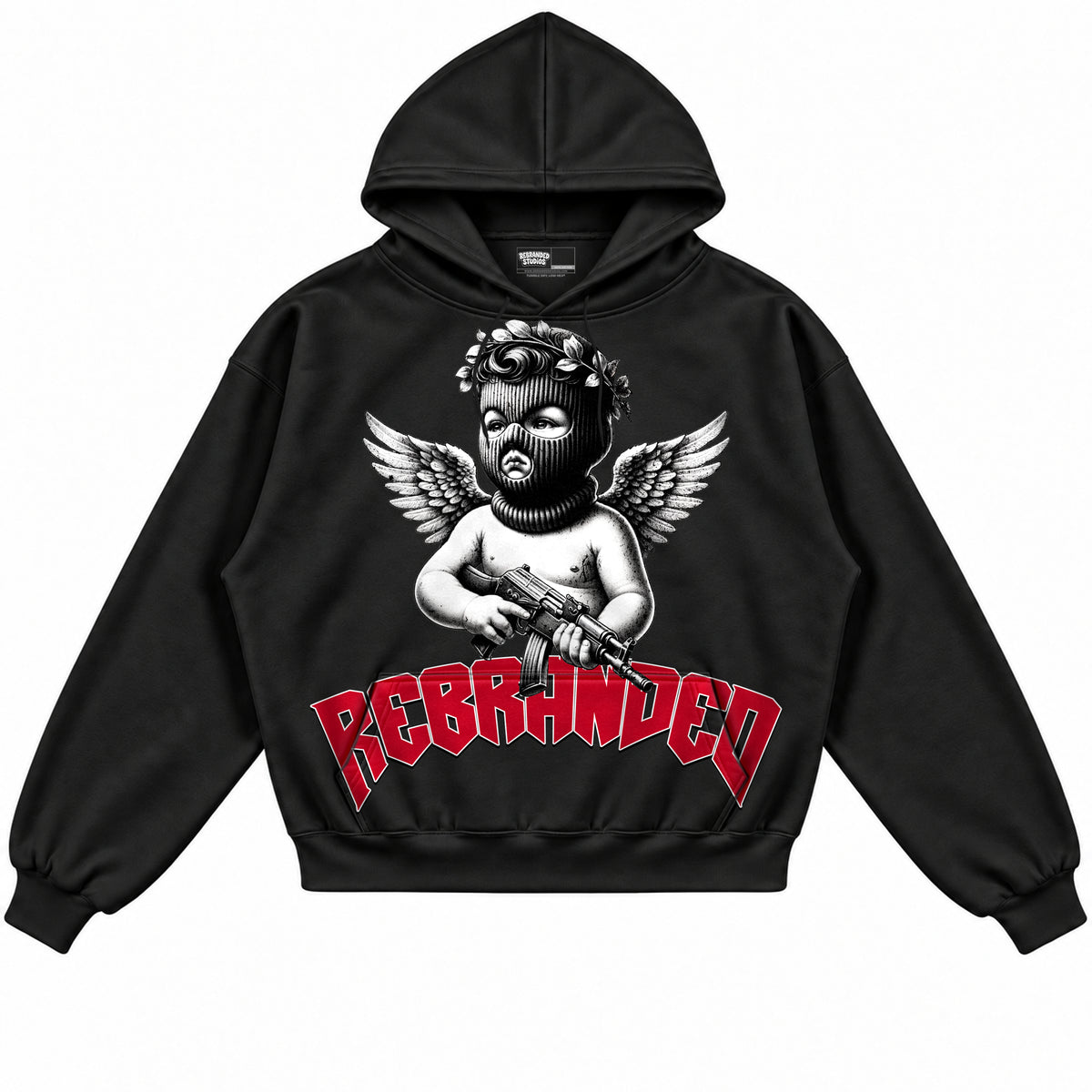 Rebranded Studios apparel — front without sneakers
