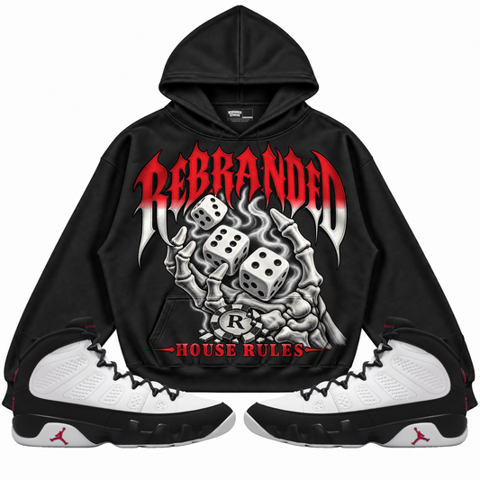 Rebranded Studios apparel — front styled with matching sneakers