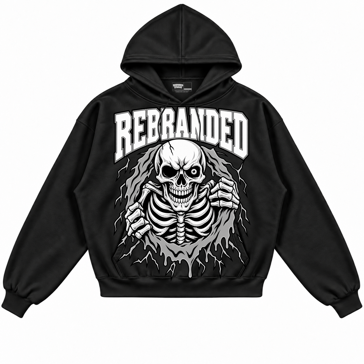 Rebranded Studios apparel — front without sneakers