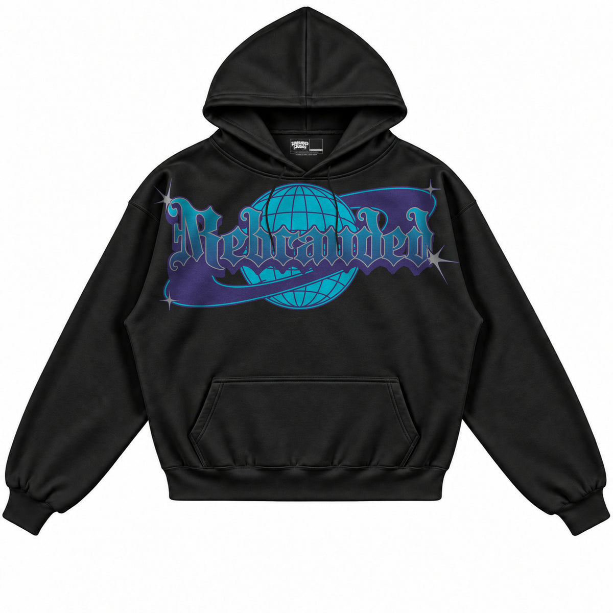 Rebranded Studios apparel — front without sneakers