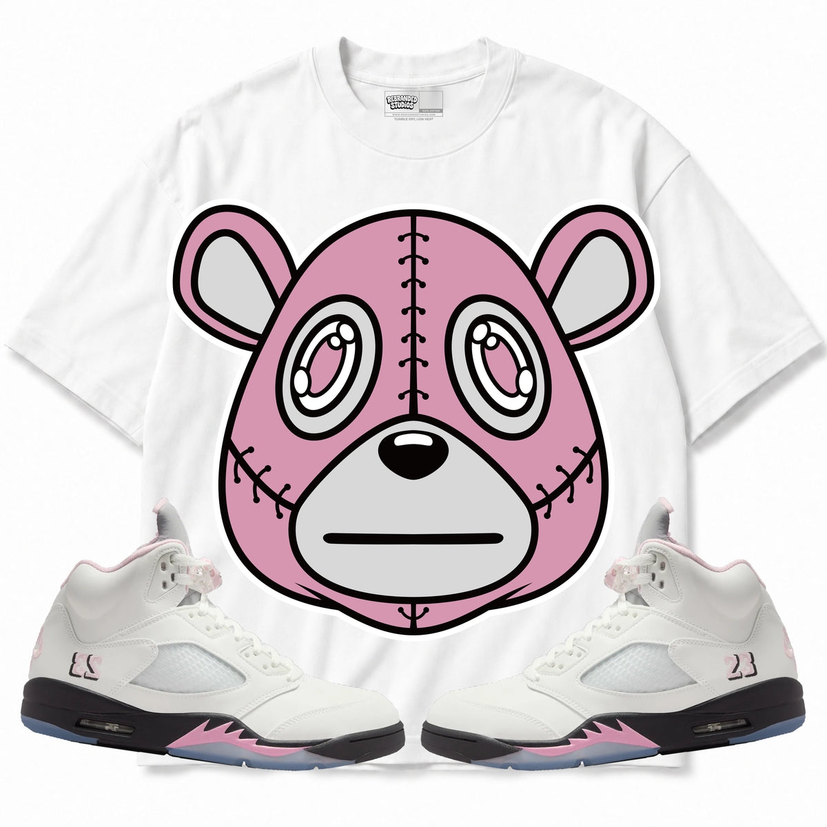 Rebranded Studios apparel — front styled with matching sneakers