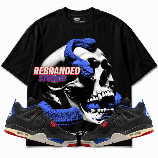 Rebranded Studios apparel — front styled with matching sneakers