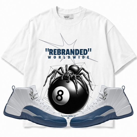 Rebranded Studios apparel — front styled with matching sneakers