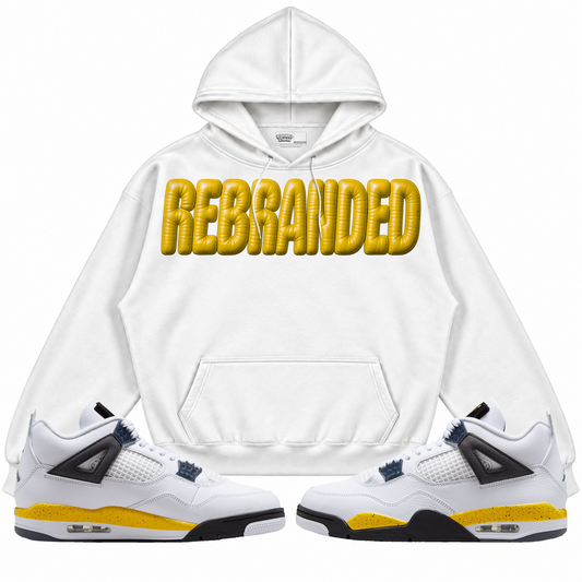 Rebranded Studios apparel — front styled with matching sneakers