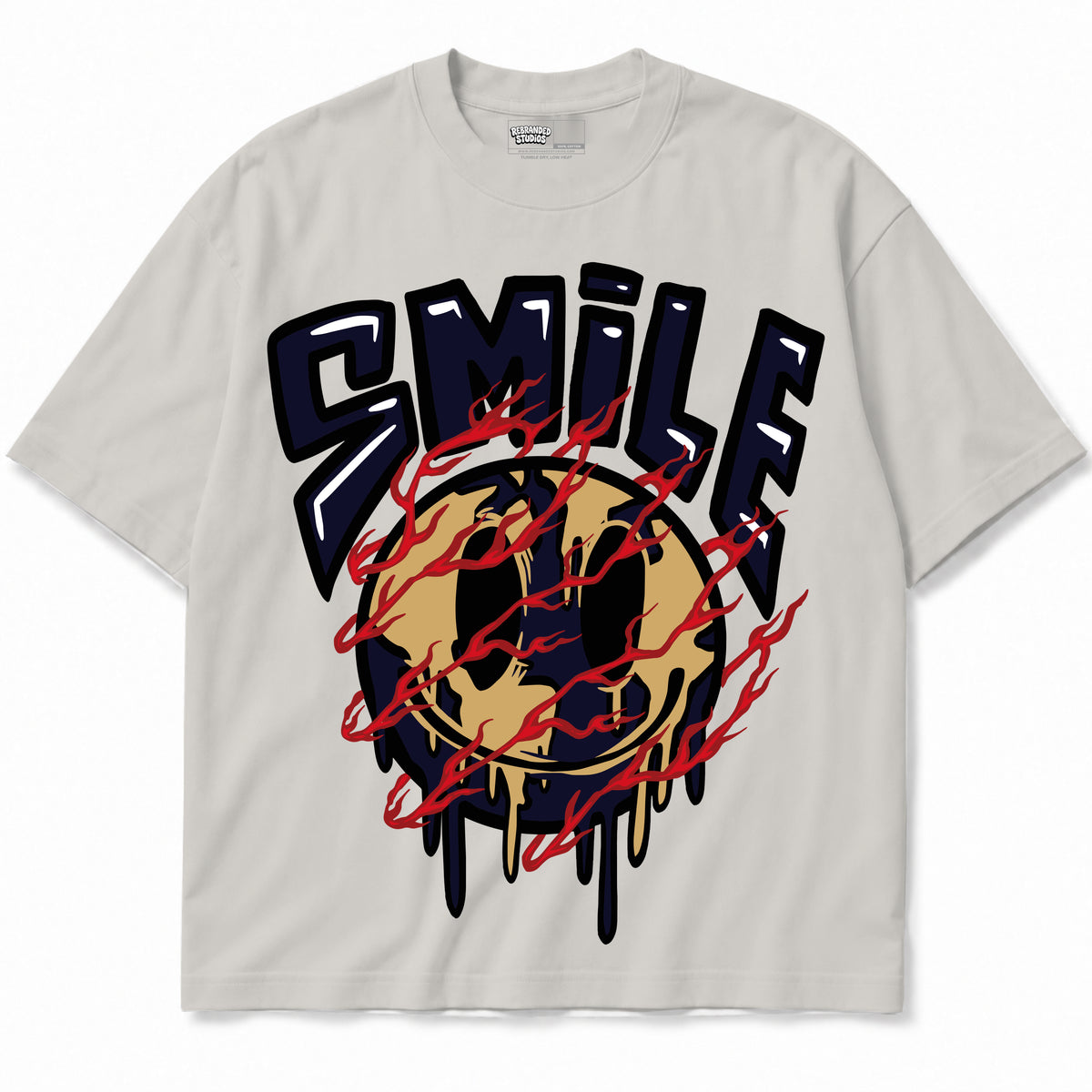 Rebranded Studios apparel — front without sneakers