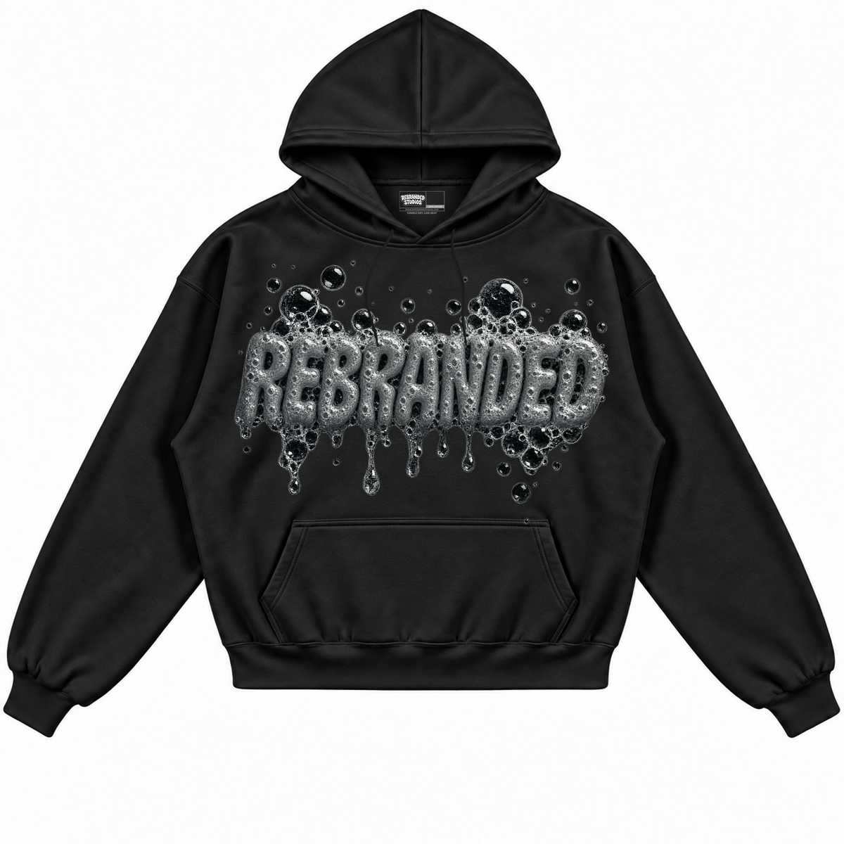Rebranded Studios apparel — front without sneakers