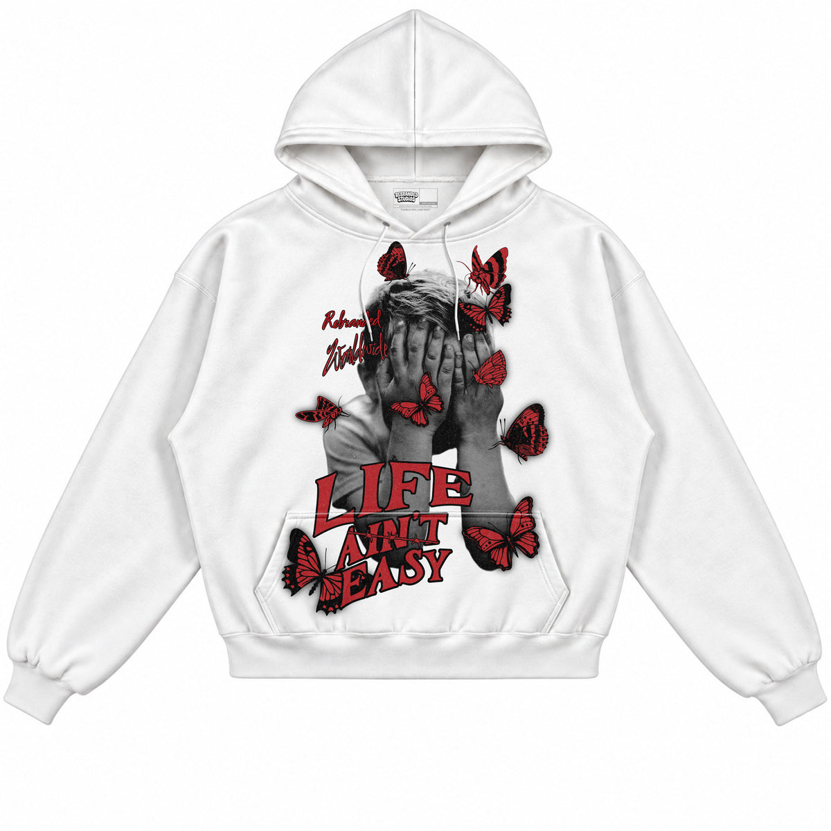 Rebranded Studios apparel — front without sneakers
